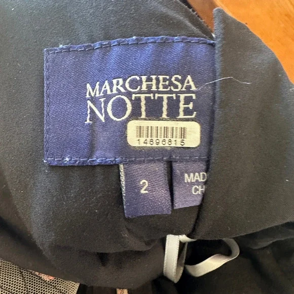 Marchesa Notte Black Embroidered Butterfly Gown SIZE 2 Mermaid Formal Dress $510 - Picture 9 of 11